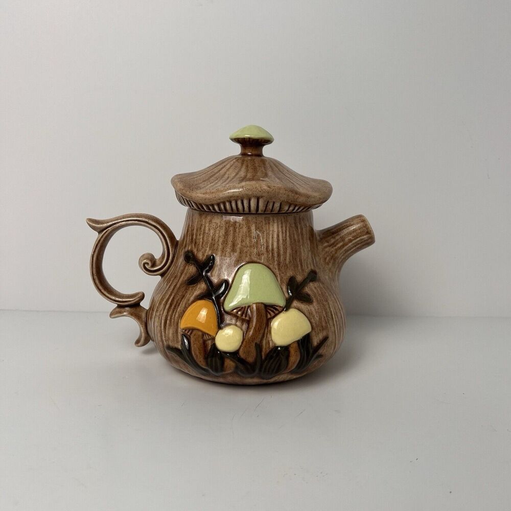 VTG Arnel's Mushroom Teapot Dark Lid Salt & Pepper Shaker Set Ceramic - Picture 8 of 16